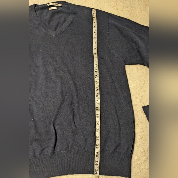 Peter Millar Navy Blue Cashmere Cotton Blend V-Neck Lightweight Sweater sz XXL